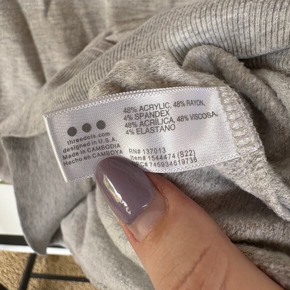 Three Dots Gray Tennis Sweatshirt Lightweight Golf Pullover Quarter Zip Small - Picture 9 of 9